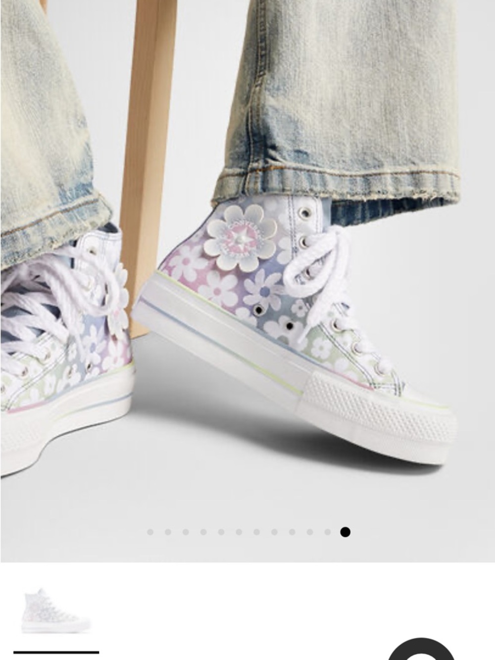 Converse Platform High-Top Floral Gradient Canvas Sneakers Women’s Size 8.5 - Picture 11 of 11
